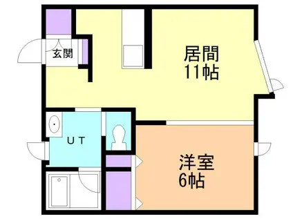 オンリーワンII(1LDK/1階)の間取り写真