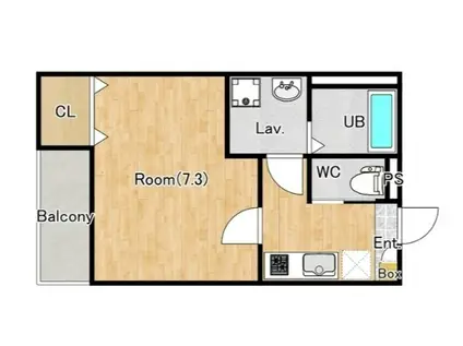 ジーメゾン西大宮アウリス(1K/2階)の間取り写真