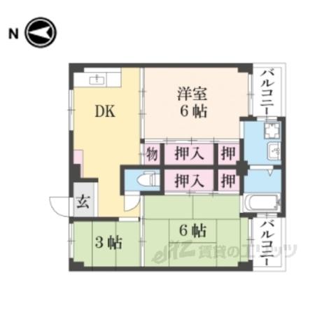ビレッジハウス見瀬(3DK/1階)の間取り写真