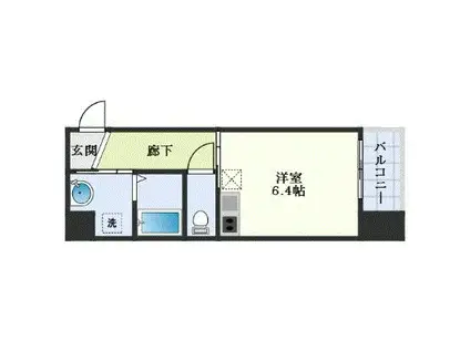 パーフェクトライフ九条(ワンルーム/8階)の間取り写真