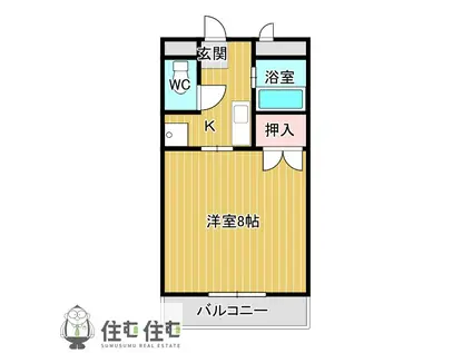 ベルメゾン錦(1K/1階)の間取り写真