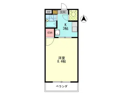 フォレスタ上野(1K/1階)の間取り写真