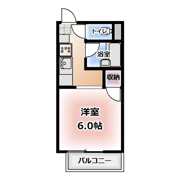 アネックス西枇杷島(1K/2階)の間取り写真