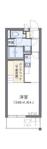 ミランダカンパニュラ(ワンルーム/1階)の間取り写真