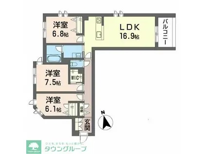 ウィズプラス大船(3LDK/1階)の間取り写真