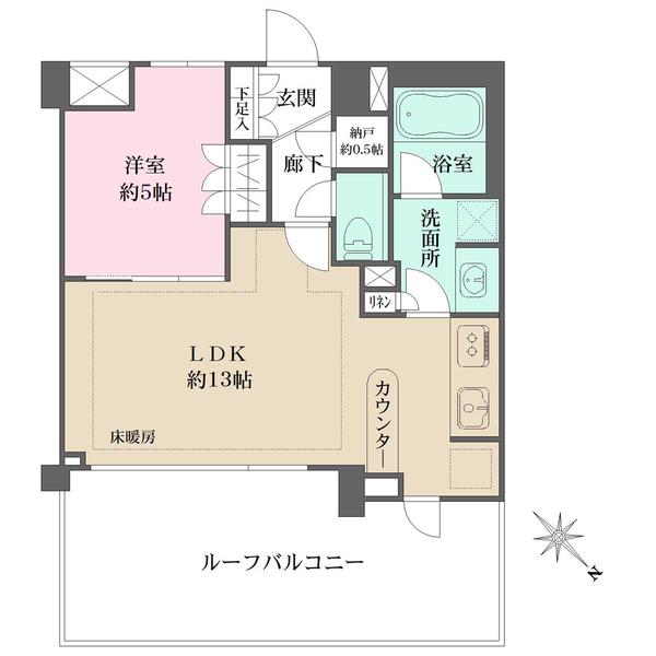 小石川ザ・レジデンスイーストスクエア(1LDK/5階)の間取り写真