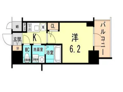 エスリードザ・ランドマーク神戸(1K/5階)の間取り写真