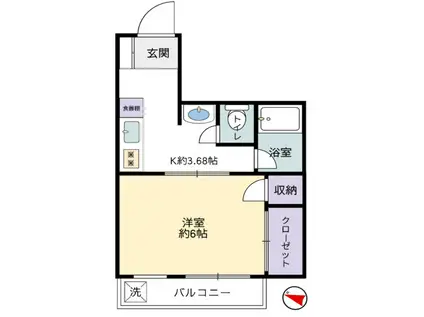 志村三丁目フラワーホーム(1K/4階)の間取り写真