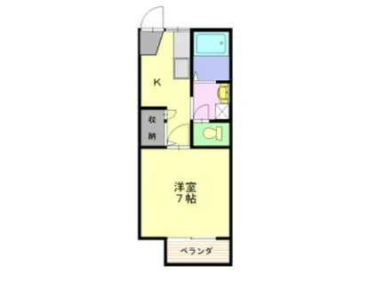 フレグランスあづみ(1K/2階)の間取り写真