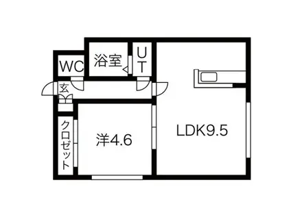 セレーナ南郷(1LDK/4階)の間取り写真