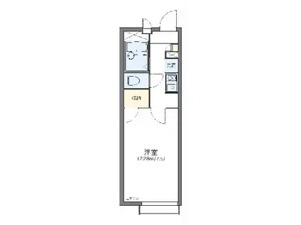 レオパレス喜多I(1K/2階)の間取り写真