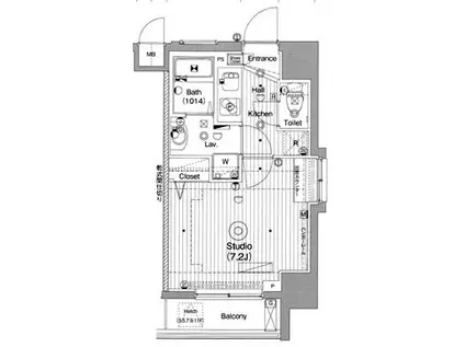 グランド・ガーラ新横浜サウス(1K/11階)の間取り写真