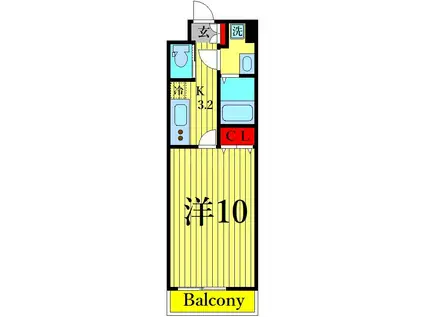 コモン西葛西(1K/5階)の間取り写真