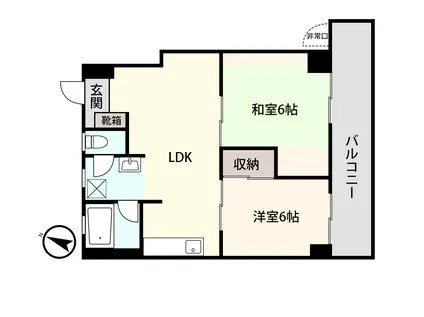 アシスト第2足利マンションII(2LDK/8階)の間取り写真