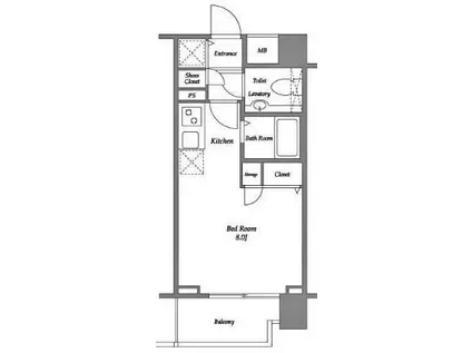 エクセリア九段(ワンルーム/2階)の間取り写真