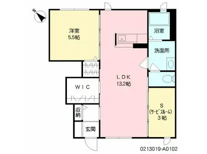 メゾン・ド・イブー(1SLDK/1階)の間取り写真