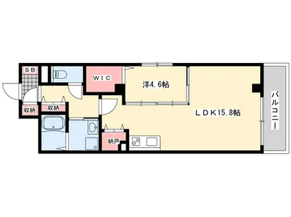 KS駅前ビル(1LDK/8階)の間取り写真