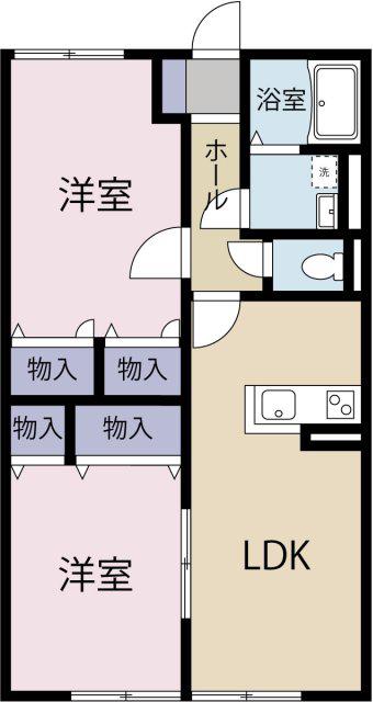 MERIE(2LDK/2階)の間取り写真