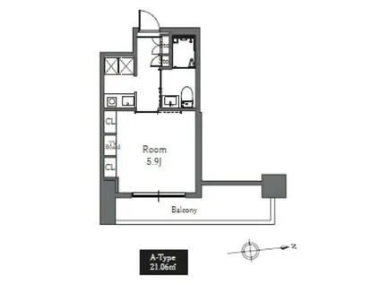 TOTSU RESIDENCE SHIBA(1K/7階)の間取り写真