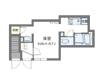 クレイノクレセント(1K/1階)の間取り写真