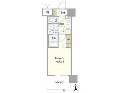 エスリード葵 広小路通(1K/10階)の間取り写真