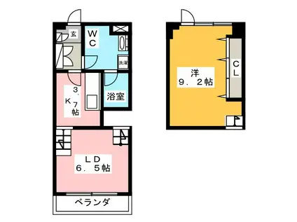 MI ANHELO(1LDK/1階)の間取り写真