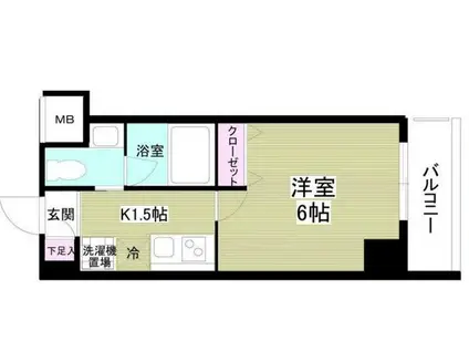 ライツェント石島(1K/3階)の間取り写真