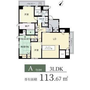 アメニティ江戸堀アネックス(3LDK/4階)の間取り写真