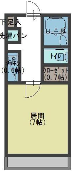 エテュード芦屋川(1K/1階)の間取り写真