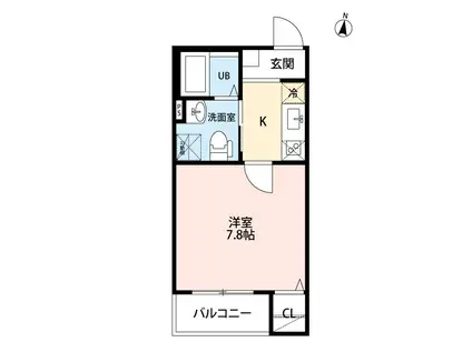 シャルムII(1K/2階)の間取り写真