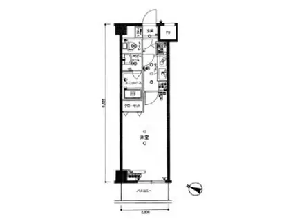 スカイコート板橋Ⅴ(1K/4階)の間取り写真