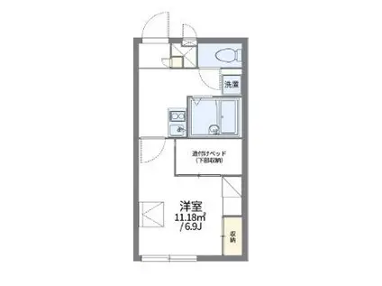 レオパレスリリー(1K/1階)の間取り写真