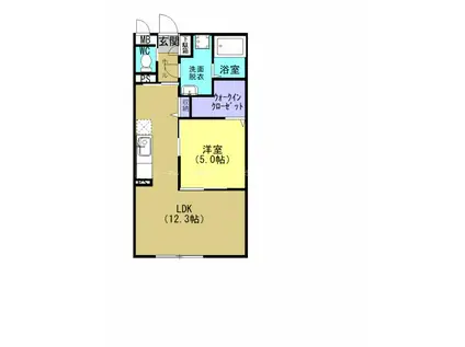 LIEN LAVIE A(1LDK/2階)の間取り写真