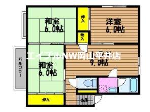 グリーンハイツ河合(3LDK/2階)の間取り写真