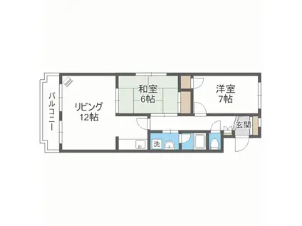 総業八軒ハイム(2LDK/1階)の間取り写真