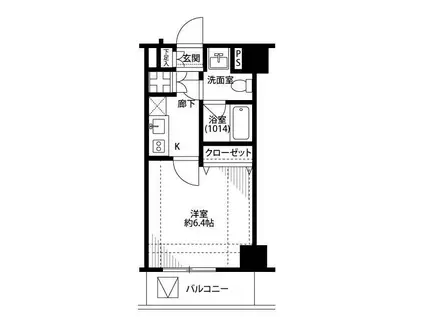 プレール・ドゥーク高輪(1K/2階)の間取り写真