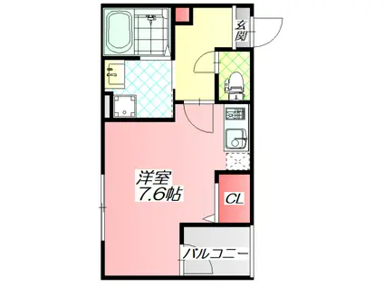 そよ風とラテと(ワンルーム/3階)の間取り写真