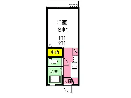 クレール・ソノ(1K/1階)の間取り写真