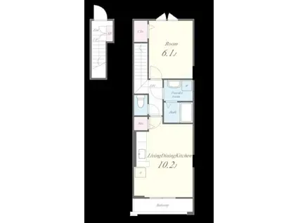 チェリーあい(1LDK/2階)の間取り写真