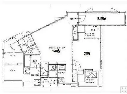 ニューサンシャインビル(1LDK/2階)の間取り写真