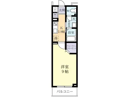 ウイングコート大町(1K/4階)の間取り写真