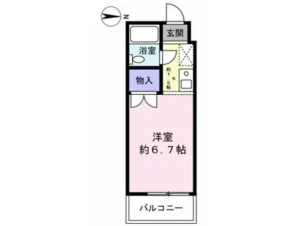 片山グリーンハイツ(1K/3階)の間取り写真