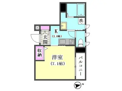 エクラージュ タケウチ(1K/3階)の間取り写真