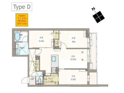 ラヴィベール(3LDK/2階)の間取り写真