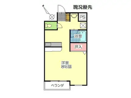 K-FLATS(ワンルーム/2階)の間取り写真