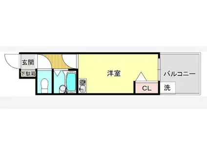 博多Vビル(ワンルーム/12階)の間取り写真