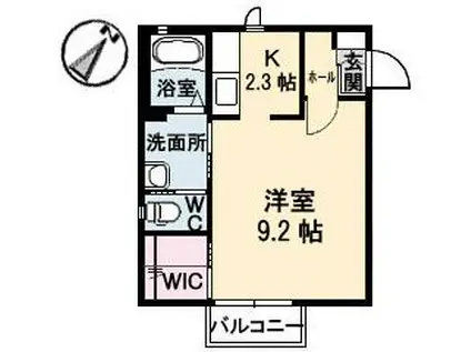 シャーメゾンロイヤルオークス(ワンルーム/1階)の間取り写真
