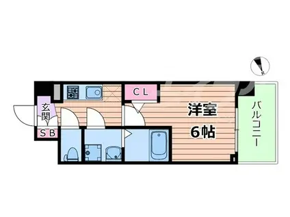 エスリード ザ・フォルテス大阪(1K/11階)の間取り写真