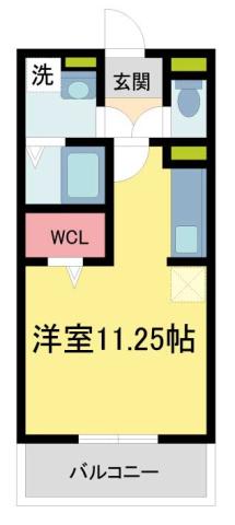 ボヌビー宝塚(ワンルーム/1階)の間取り写真