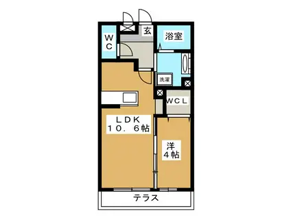 フローラ稲葉(1LDK/3階)の間取り写真